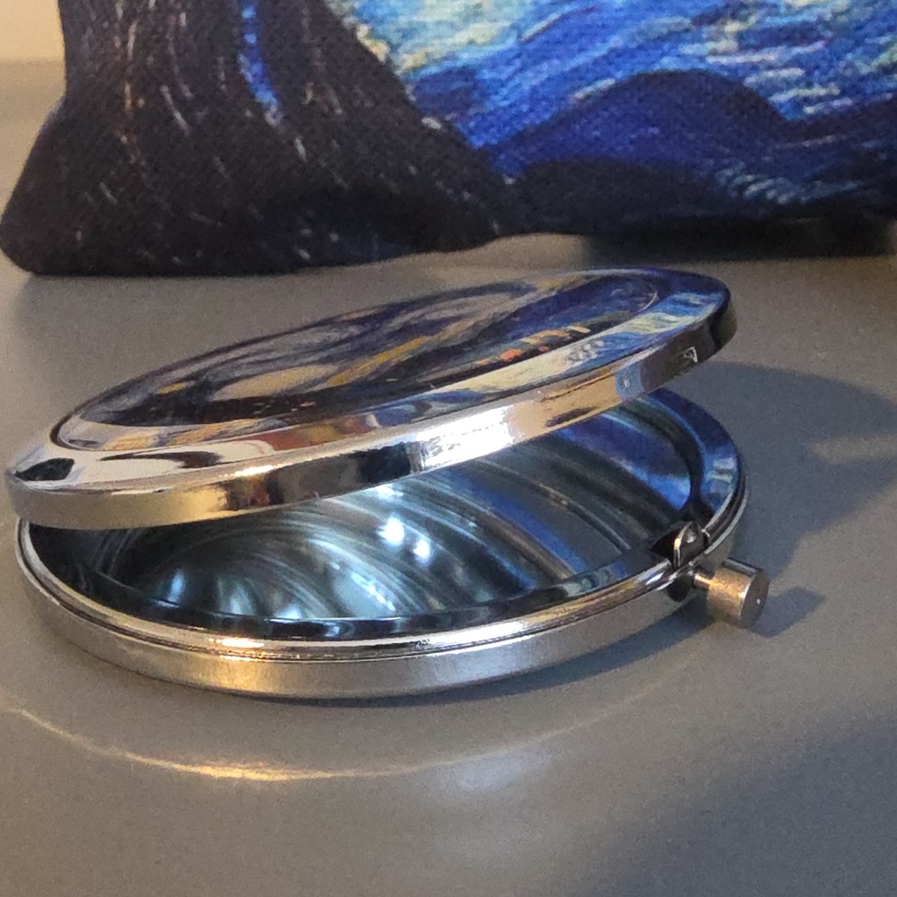 STARRY NIGHT Print Tote, Cosmetic Pouch, Compact Mirror, and Purse Hook Bundle - Picture 8 of 9